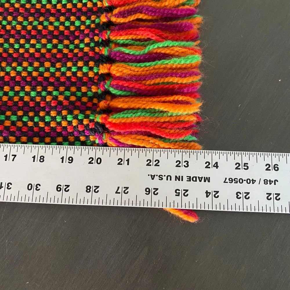 Vintage Carson Pirie Scott Merino Wool Scarf West Germany Multi Color Woven 46in